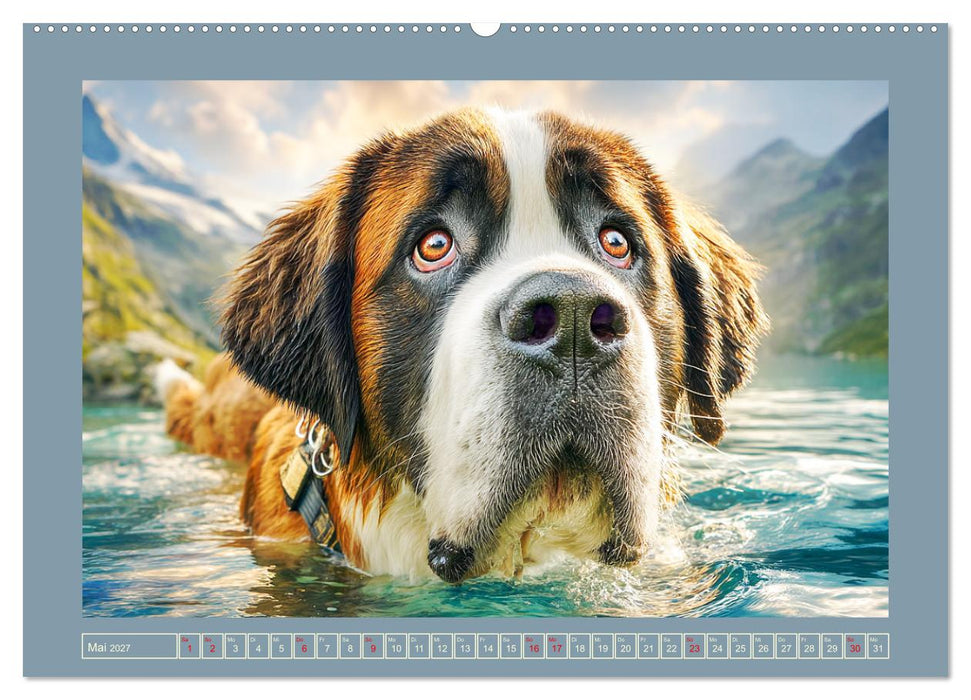 Königliche Bernhardiner. Die sanften Riesen der Alpen (CALVENDO Wandkalender 2027)