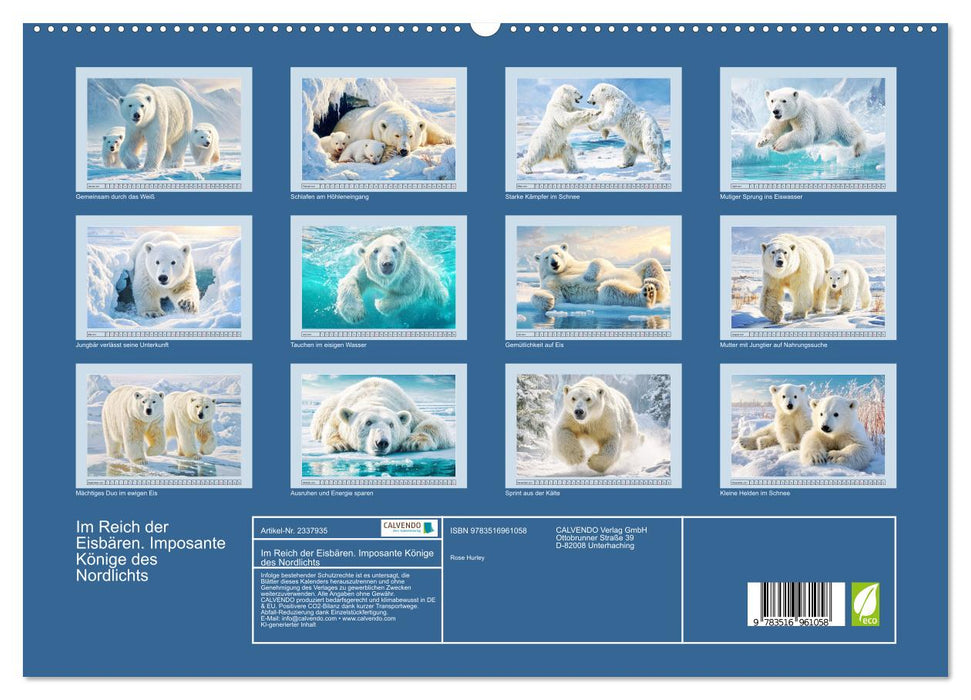 Im Reich der Eisbären. Imposante Könige des Nordlichts (CALVENDO Premium Wandkalender 2027)