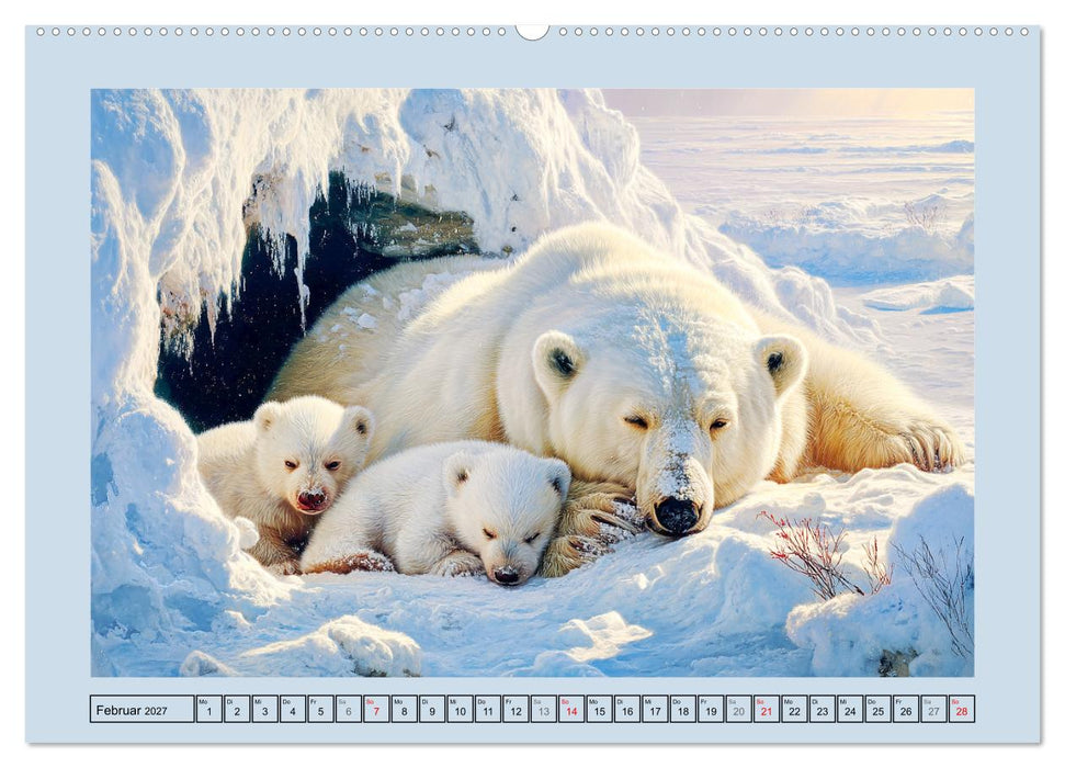 Im Reich der Eisbären. Imposante Könige des Nordlichts (CALVENDO Premium Wandkalender 2027)