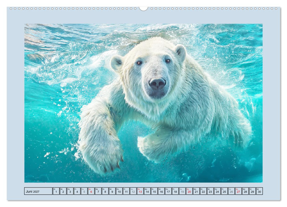 Im Reich der Eisbären. Imposante Könige des Nordlichts (CALVENDO Premium Wandkalender 2027)