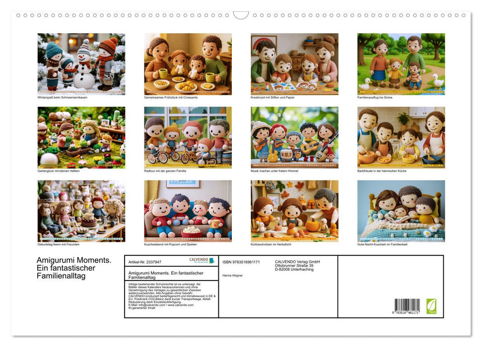 Amigurumi Moments. Ein fantastischer Familienalltag (CALVENDO Wandkalender 2027)