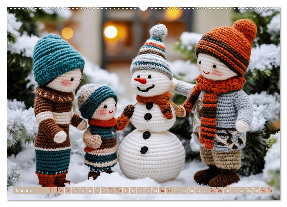 Amigurumi Moments. Ein fantastischer Familienalltag (CALVENDO Wandkalender 2027)