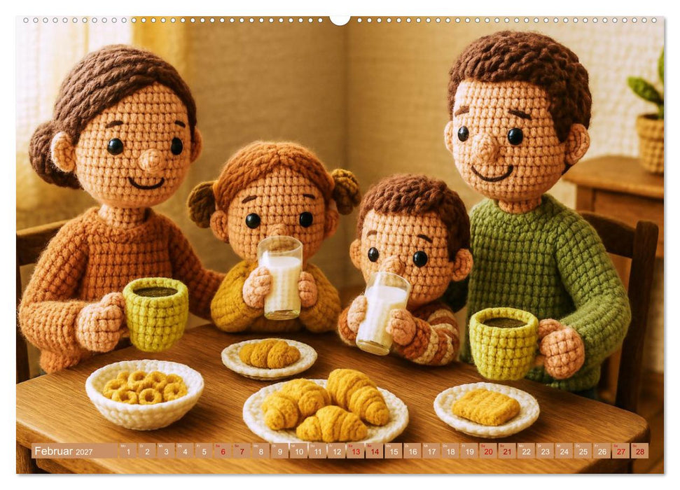 Amigurumi Moments. Ein fantastischer Familienalltag (CALVENDO Wandkalender 2027)