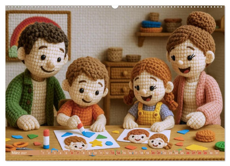 Amigurumi Moments. Ein fantastischer Familienalltag (CALVENDO Wandkalender 2027)