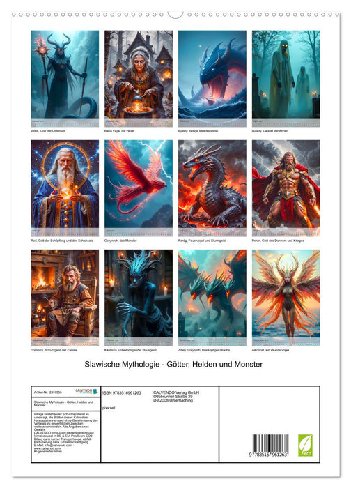 Slawische Mythologie - Götter, Helden und Monster (CALVENDO Premium Wandkalender 2027)