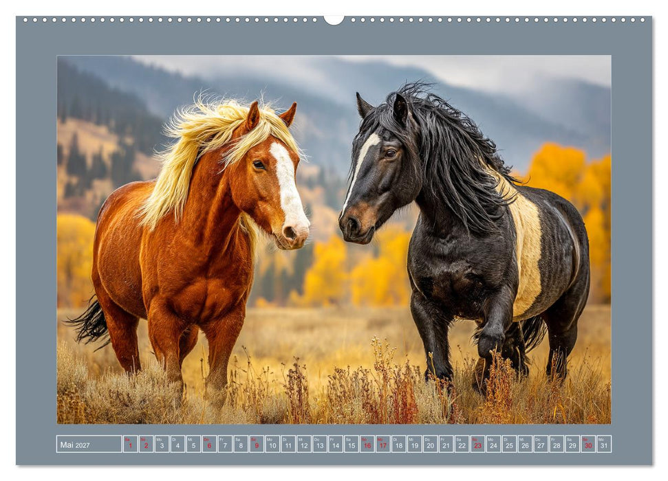 Mustangs. Pferde in ihrer wildesten Schönheit (CALVENDO Wandkalender 2027)