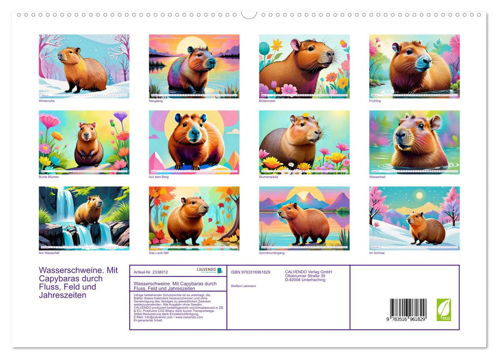 Wasserschweine. Mit Capybaras durch Fluss, Feld und Jahreszeiten (CALVENDO Premium Wandkalender 2027)