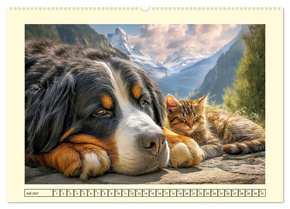 Berner Sennenhund. Sanfte Seelen zwischen Alpenglück und Abenteuerlust (CALVENDO Premium Wandkalender 2027)