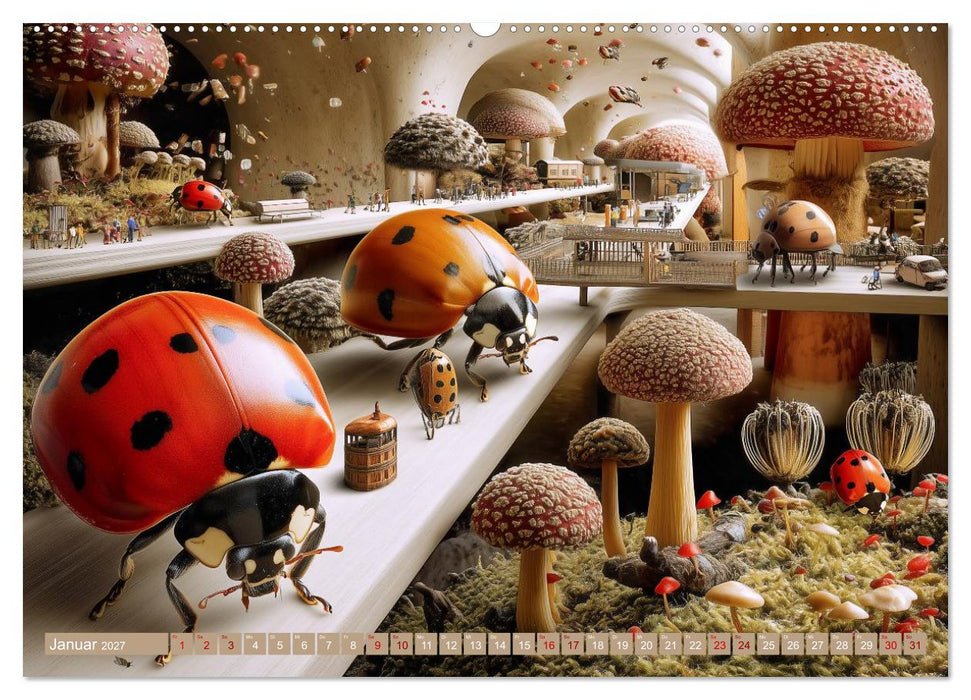 Bugtopia. Die fantastische Welt der Marienkäfer (CALVENDO Premium Wandkalender 2027)
