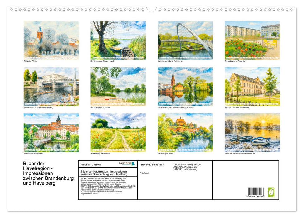 Bilder der Havelregion - Impressionen zwischen Brandenburg und Havelberg (CALVENDO Wandkalender 2027)