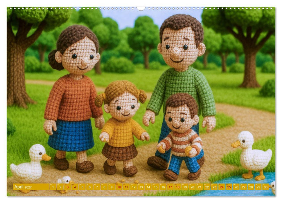 Amigurumi Moments. Ein fantastischer Familienalltag (CALVENDO Premium Wandkalender 2027)