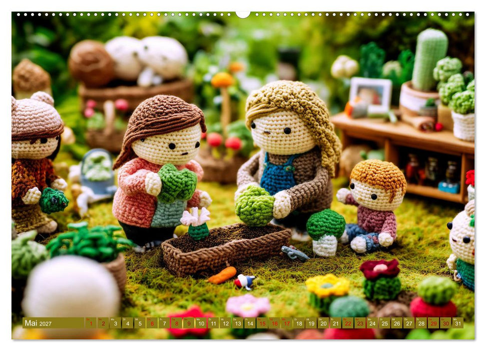 Amigurumi Moments. Ein fantastischer Familienalltag (CALVENDO Premium Wandkalender 2027)