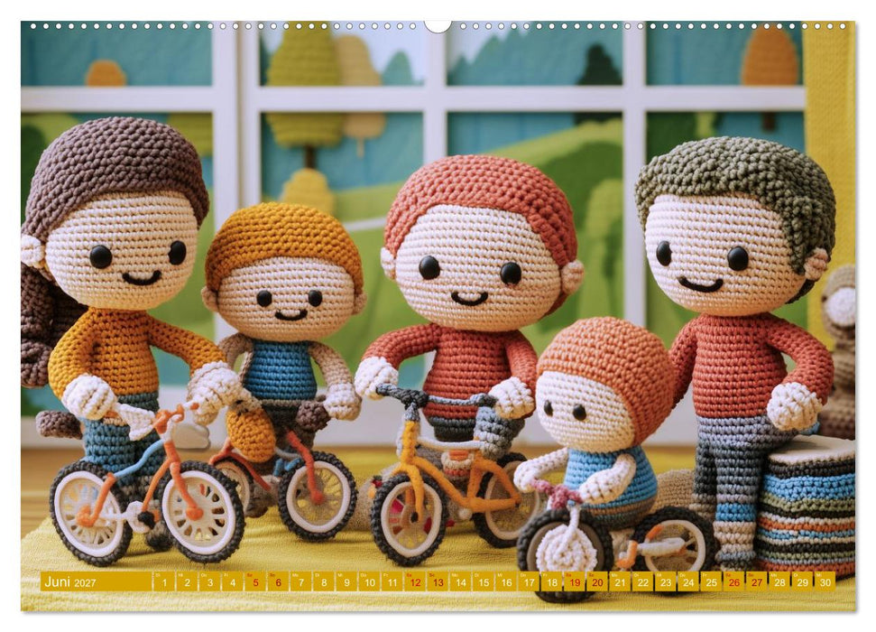 Amigurumi Moments. Ein fantastischer Familienalltag (CALVENDO Premium Wandkalender 2027)