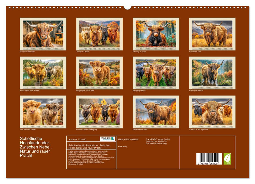 Schottische Hochlandrinder. Zwischen Nebel, Natur und rauer Pracht (CALVENDO Premium Wandkalender 2027)