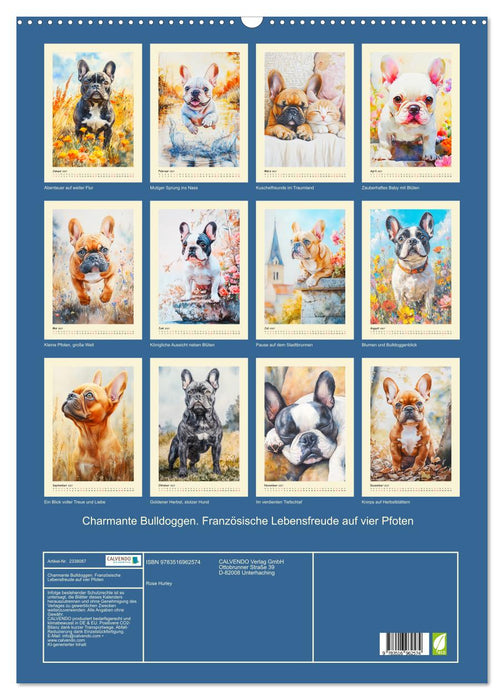 Charmante Bulldoggen. Französische Lebensfreude auf vier Pfoten (CALVENDO Wandkalender 2027)
