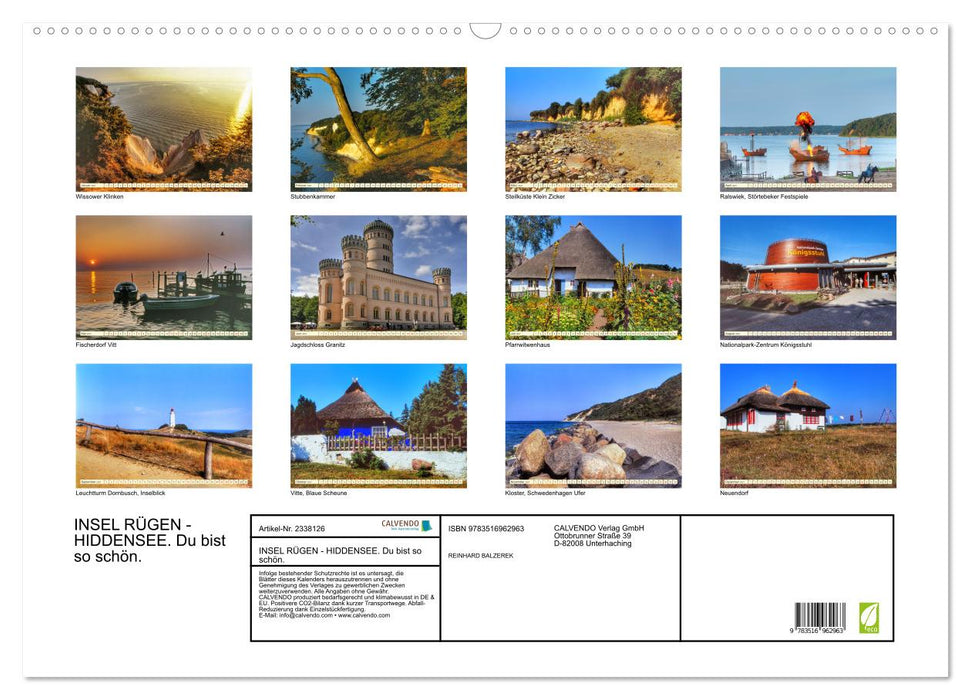 INSEL RÜGEN - HIDDENSEE. Du bist so schön. (CALVENDO Wandkalender 2027)