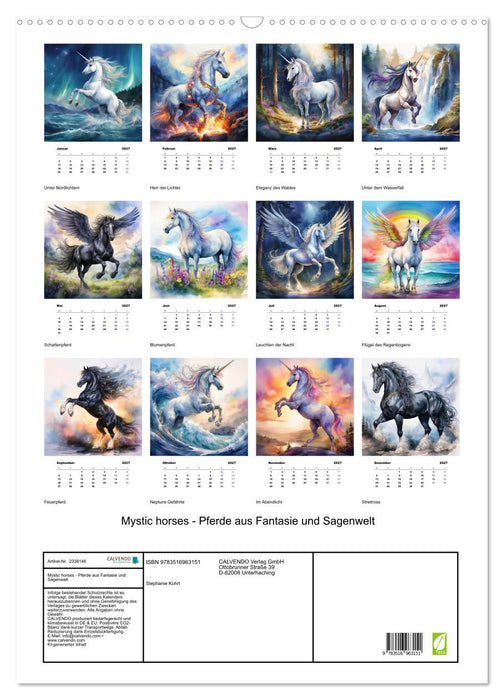 Mystic horses - Pferde aus Fantasie und Sagenwelt (CALVENDO Wandkalender 2027)
