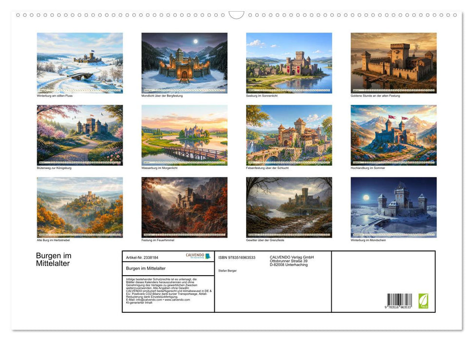 Burgen im Mittelalter (CALVENDO Wandkalender 2027)
