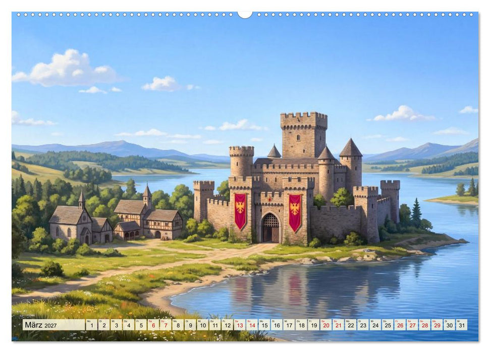 Burgen im Mittelalter (CALVENDO Wandkalender 2027)