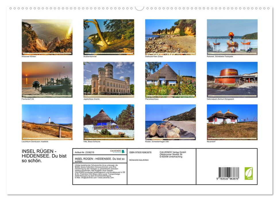 INSEL RÜGEN - HIDDENSEE. Du bist so schön. (CALVENDO Premium Wandkalender 2027)