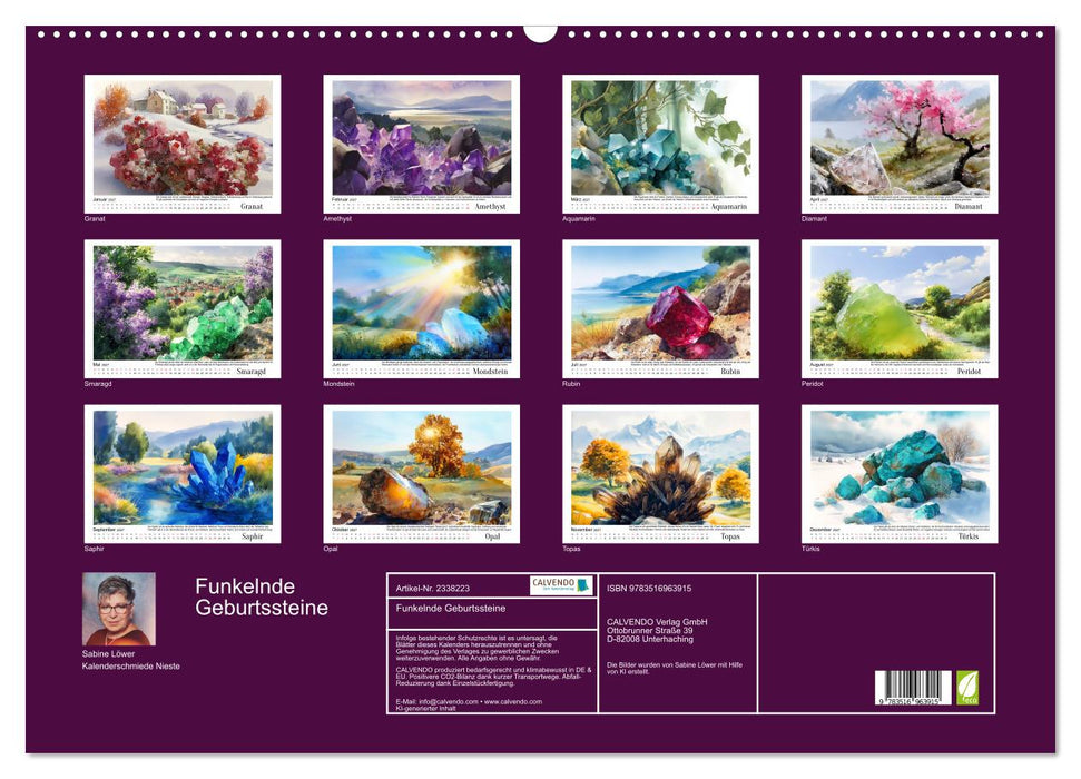 Funkelnde Geburtssteine (CALVENDO Wandkalender 2027)