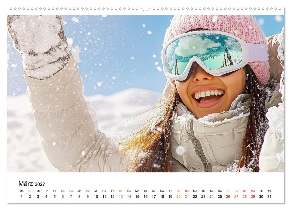 Unser Winter - Flocken, Fun und Freunde (CALVENDO Premium Wandkalender 2027)