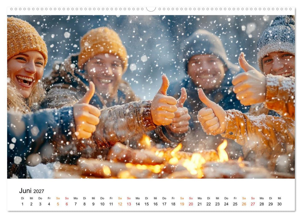 Unser Winter - Flocken, Fun und Freunde (CALVENDO Premium Wandkalender 2027)
