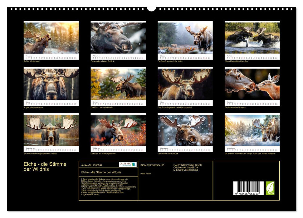 Elche - die Stimme der Wildnis (CALVENDO Premium Wandkalender 2027)