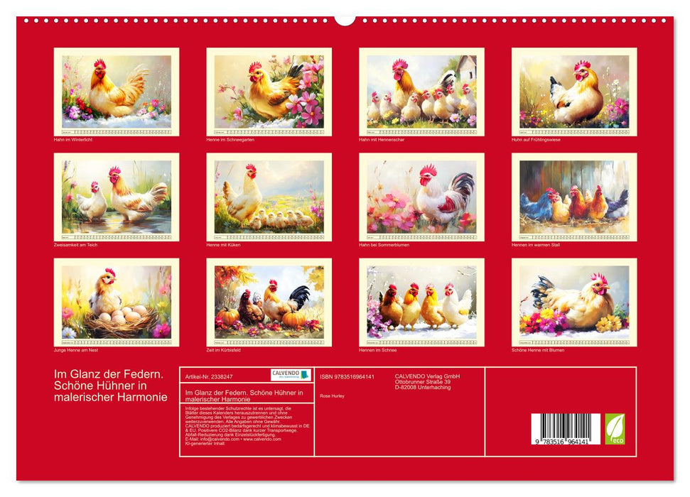 Im Glanz der Federn. Schöne Hühner in malerischer Harmonie (CALVENDO Premium Wandkalender 2027)