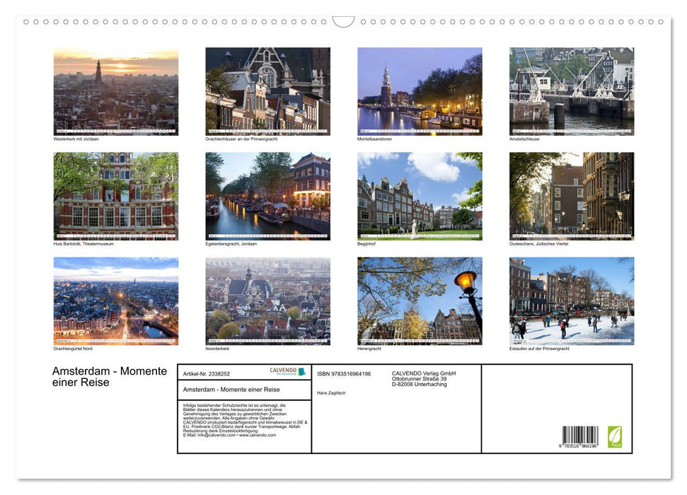 Amsterdam - Momente einer Reise (CALVENDO Wandkalender 2027)