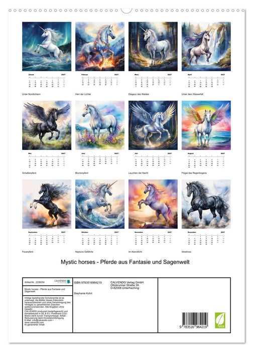 Mystic horses - Pferde aus Fantasie und Sagenwelt (CALVENDO Premium Wandkalender 2027)