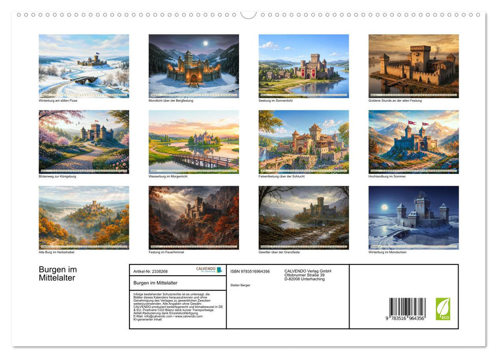 Burgen im Mittelalter (CALVENDO Premium Wandkalender 2027)