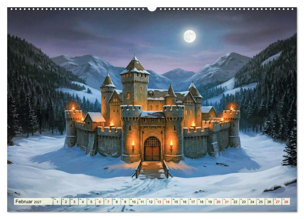 Burgen im Mittelalter (CALVENDO Premium Wandkalender 2027)