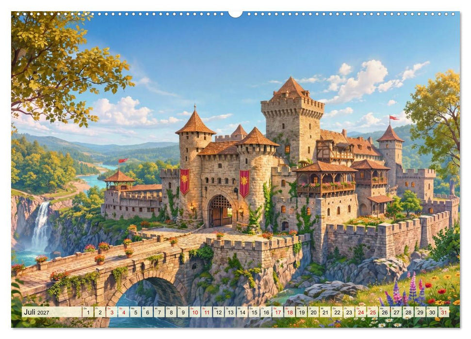 Burgen im Mittelalter (CALVENDO Premium Wandkalender 2027)