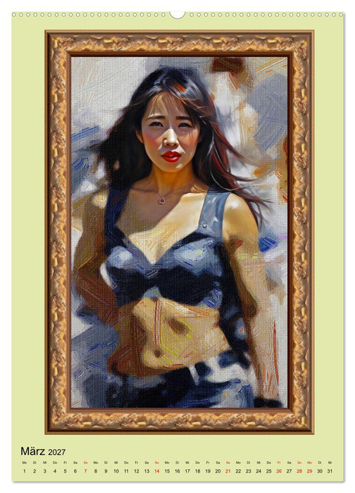 Das Wesentliche im Detail, Frauenporträts in Öl gemalt (CALVENDO Premium Wandkalender 2027)