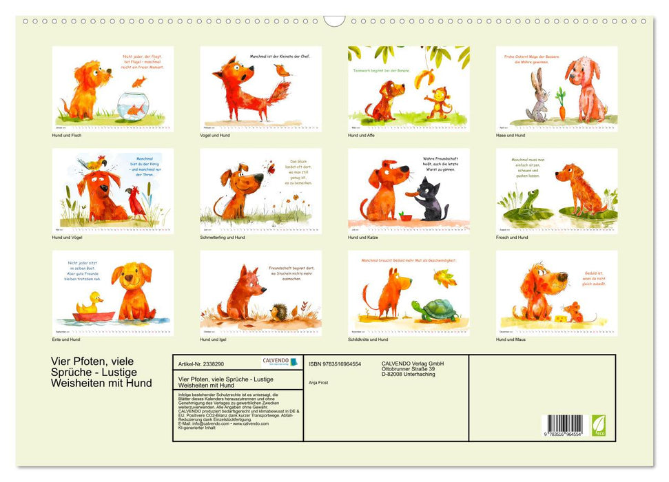 Vier Pfoten, viele Sprüche - Lustige Weisheiten mit Hund (CALVENDO Wandkalender 2027)