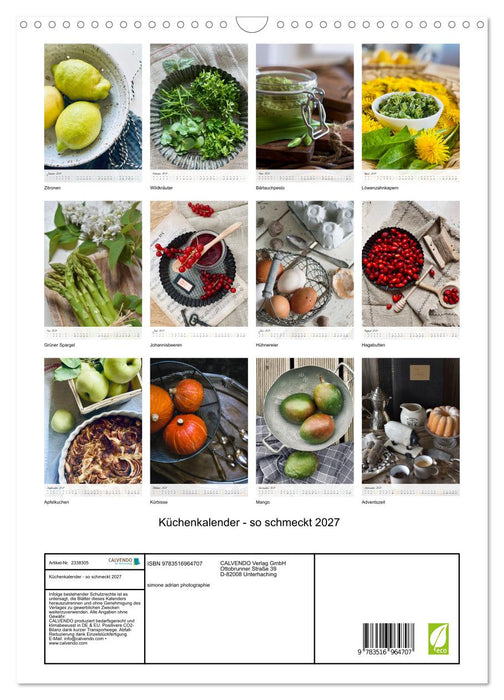Küchenkalender - so schmeckt 2027 (CALVENDO Wandkalender 2027)