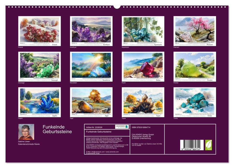 Funkelnde Geburtssteine (CALVENDO Premium Wandkalender 2027)