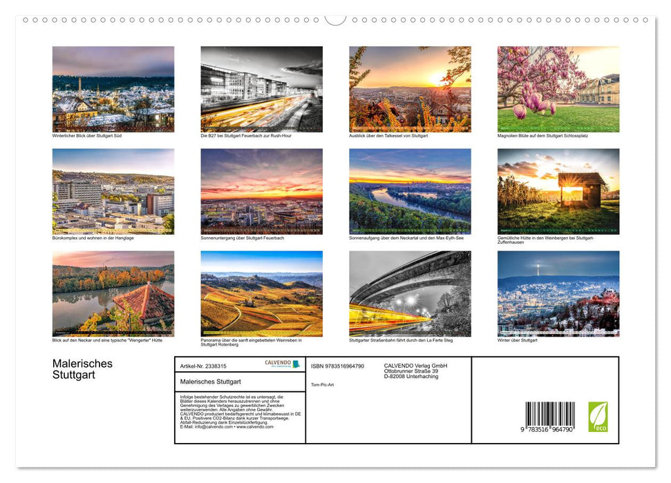 Malerisches Stuttgart (CALVENDO Premium Wandkalender 2027)