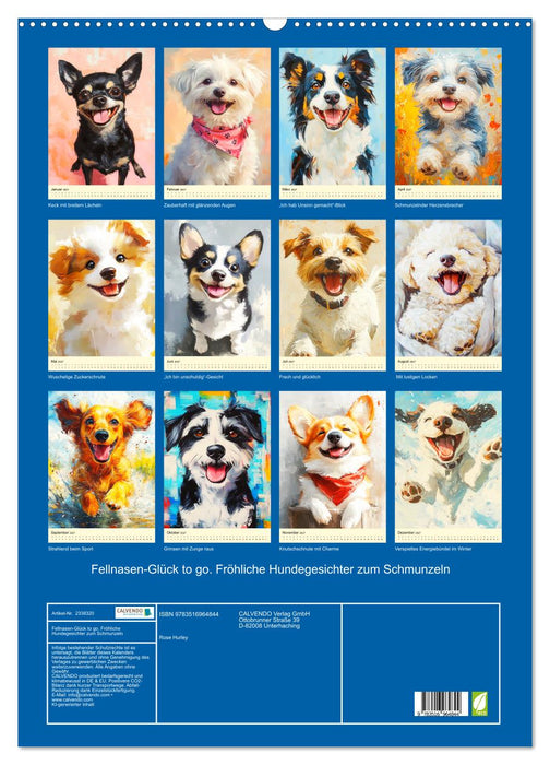 Fellnasen-Glück to go. Fröhliche Hundegesichter zum Schmunzeln (CALVENDO Wandkalender 2027)