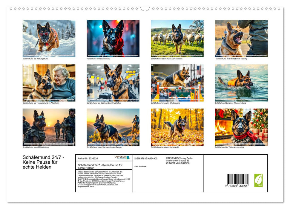 Schäferhund 24/7 - Keine Pause für echte Helden (CALVENDO Premium Wandkalender 2027)