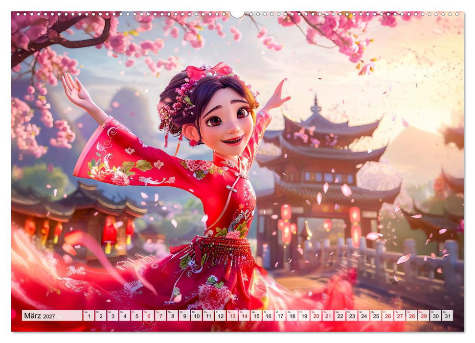 Chinesische Fantasy - Szenen inspiriert von Anime und Tradition (CALVENDO Wandkalender 2027)