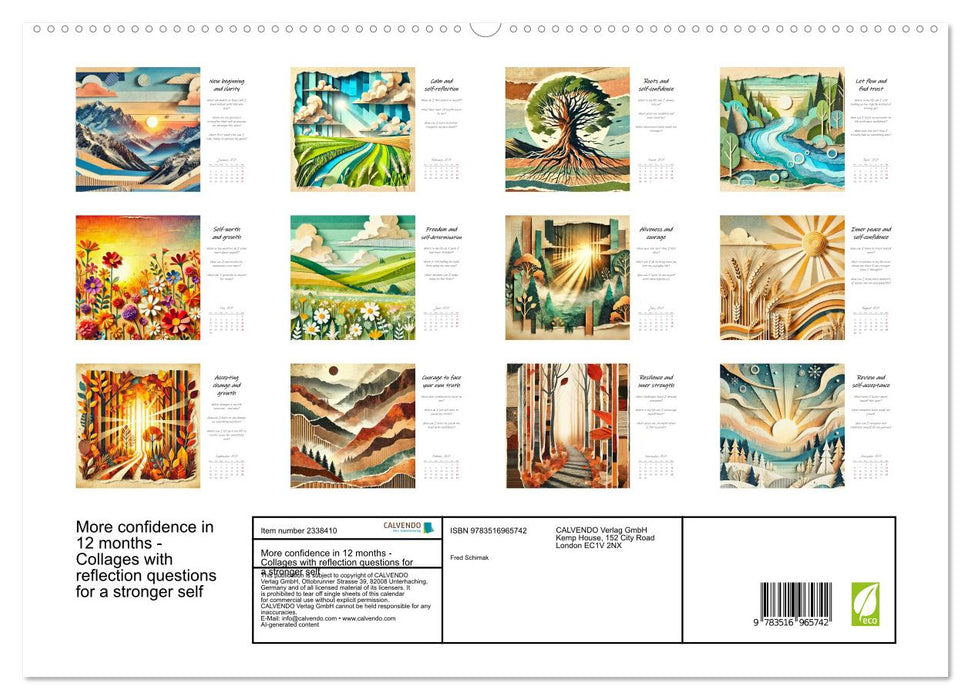 More confidence in 12 months - Collages with reflection questions for a stronger self (CALVENDO Premium-Calendar 2027)