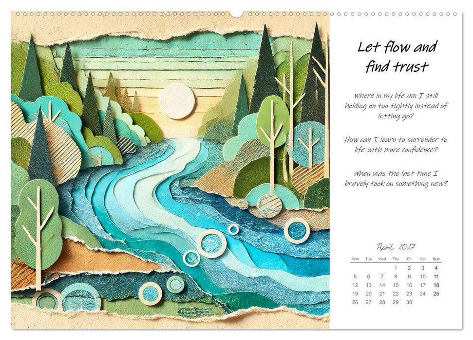 More confidence in 12 months - Collages with reflection questions for a stronger self (CALVENDO Premium-Calendar 2027)