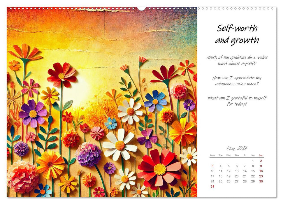 More confidence in 12 months - Collages with reflection questions for a stronger self (CALVENDO Premium-Calendar 2027)