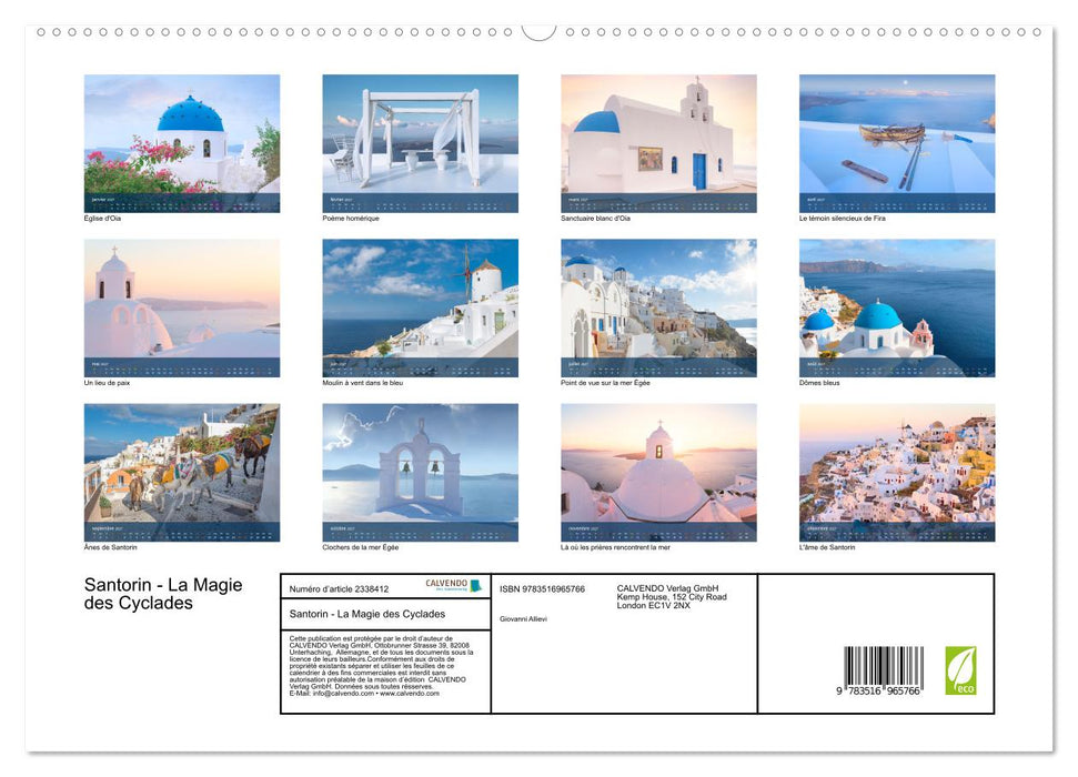 Santorin - La Magie des Cyclades (CALVENDO Calendrier supérieur 2027)