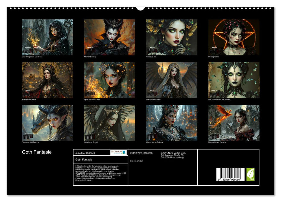Goth Fantasie (CALVENDO Premium Wandkalender 2027)