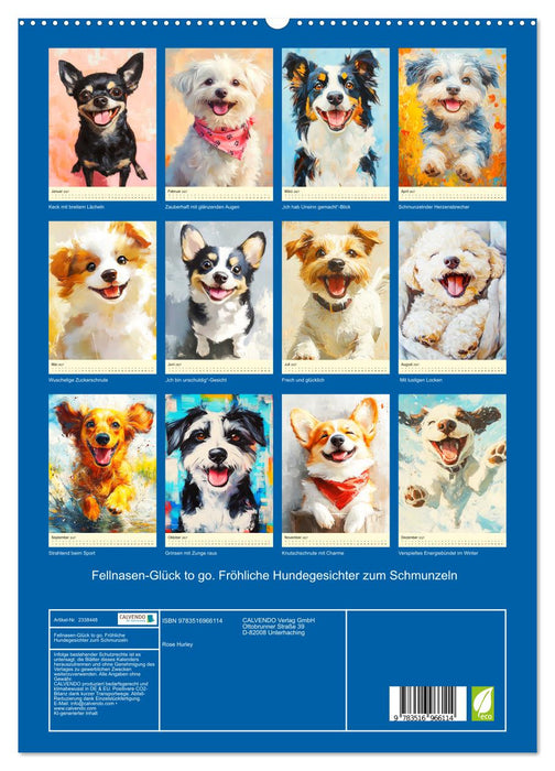 Fellnasen-Glück to go. Fröhliche Hundegesichter zum Schmunzeln (CALVENDO Premium Wandkalender 2027)