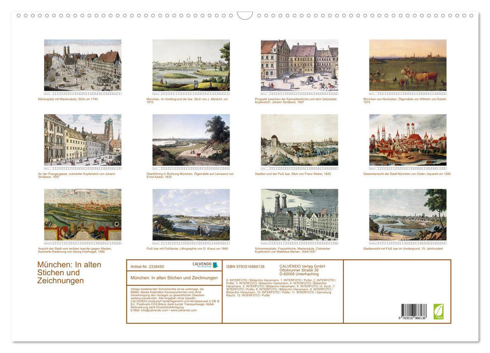München: In alten Stichen und Zeichnungen (CALVENDO Wandkalender 2027)