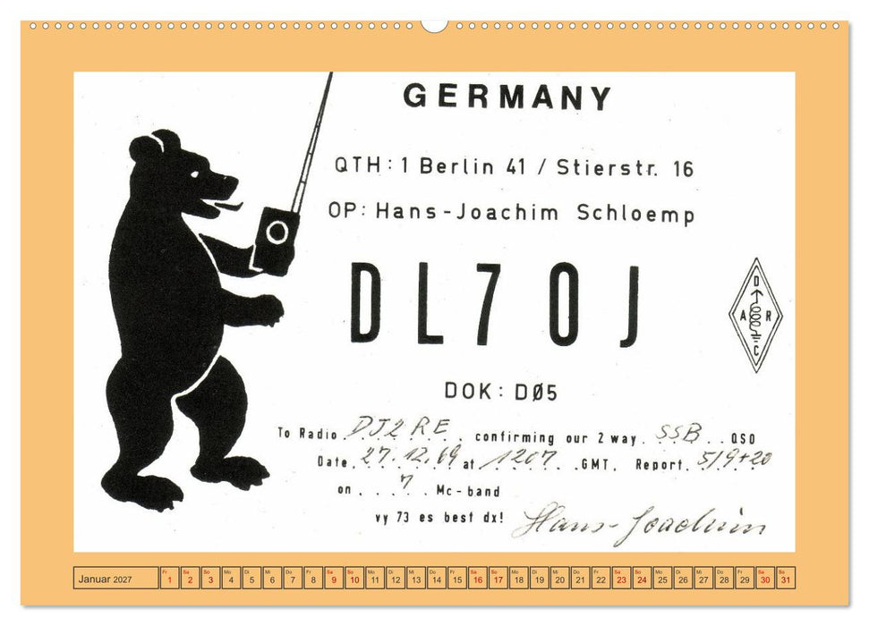 Amateurfunk in West-Berlin (CALVENDO Premium Wandkalender 2027)